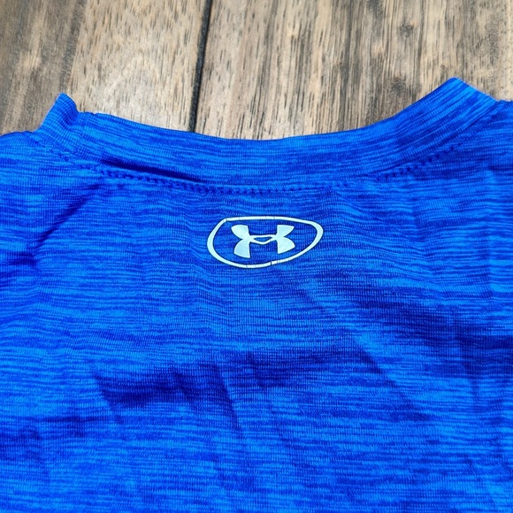Under Armour Youth Graphite Blue Heathered Short Sleeve Dri Fit Tee / Size 4 - Picture 4 of 6